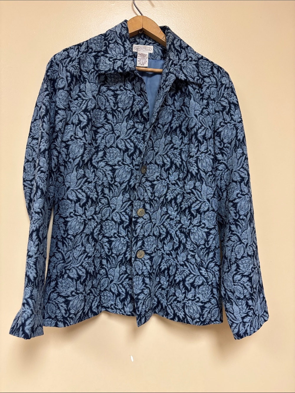 Northern Reflections Navy and Light Blue Floral Jacket